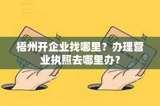 梧州开企业找哪里？办理营业执照去哪里办？