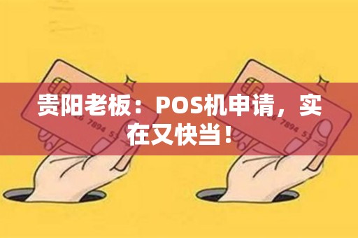 贵阳老板：POS机申请，实在又快当！