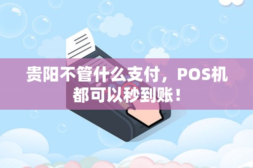 贵阳不管什么支付，POS机都可以秒到账！