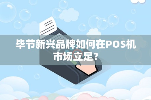 毕节新兴品牌如何在POS机市场立足？